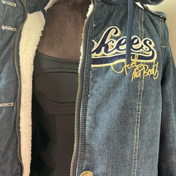 NY Yankees Denim Sherpa Hooded Jacket - Picture 5 of 14